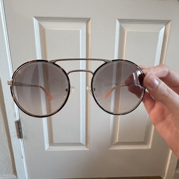 Prada Round Unisex Sunglasses (Tortoise/Silver/Pink) SPR 51S (2AU-4K0) - Picture 2 of 13